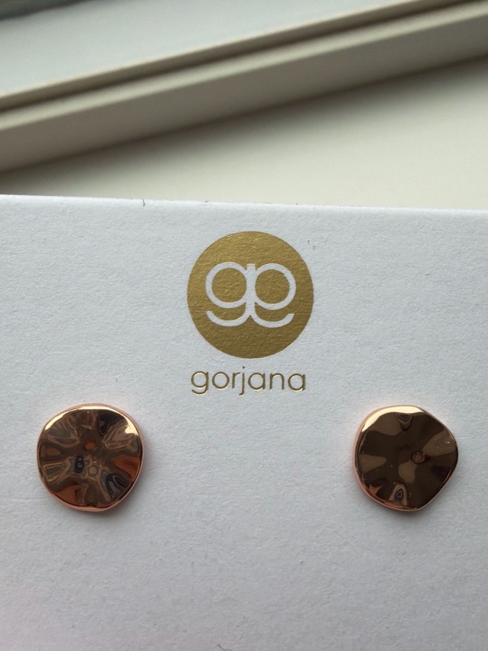 Gorjana Rose Chloe Gold Hammered Disc Stud Earrings